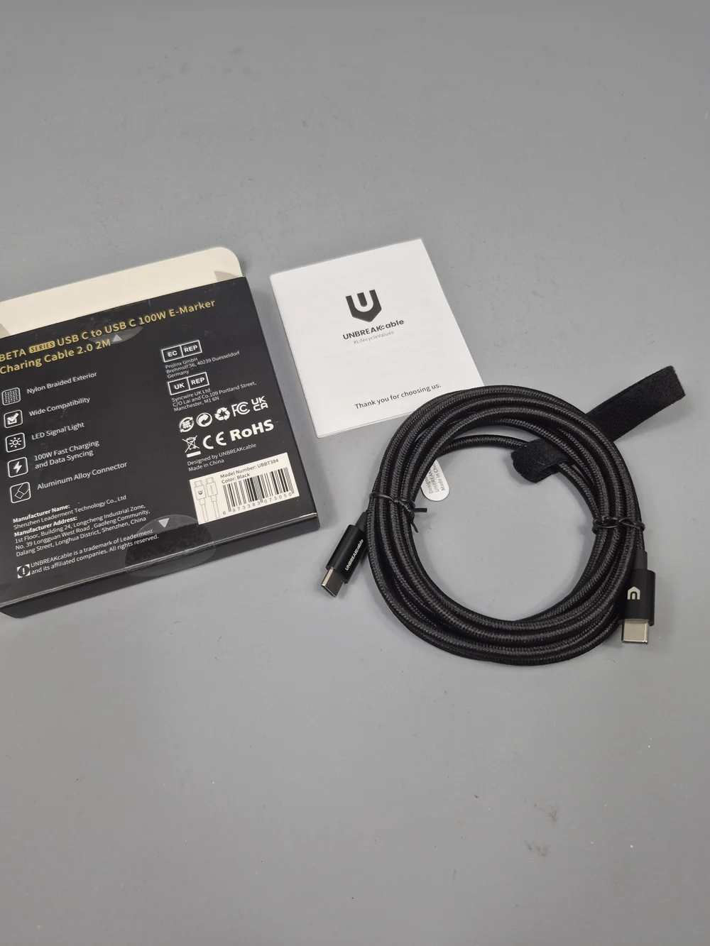 Unbreakable USB C to USB C Cable 100W Fast Charging E-Marker 2M Braided